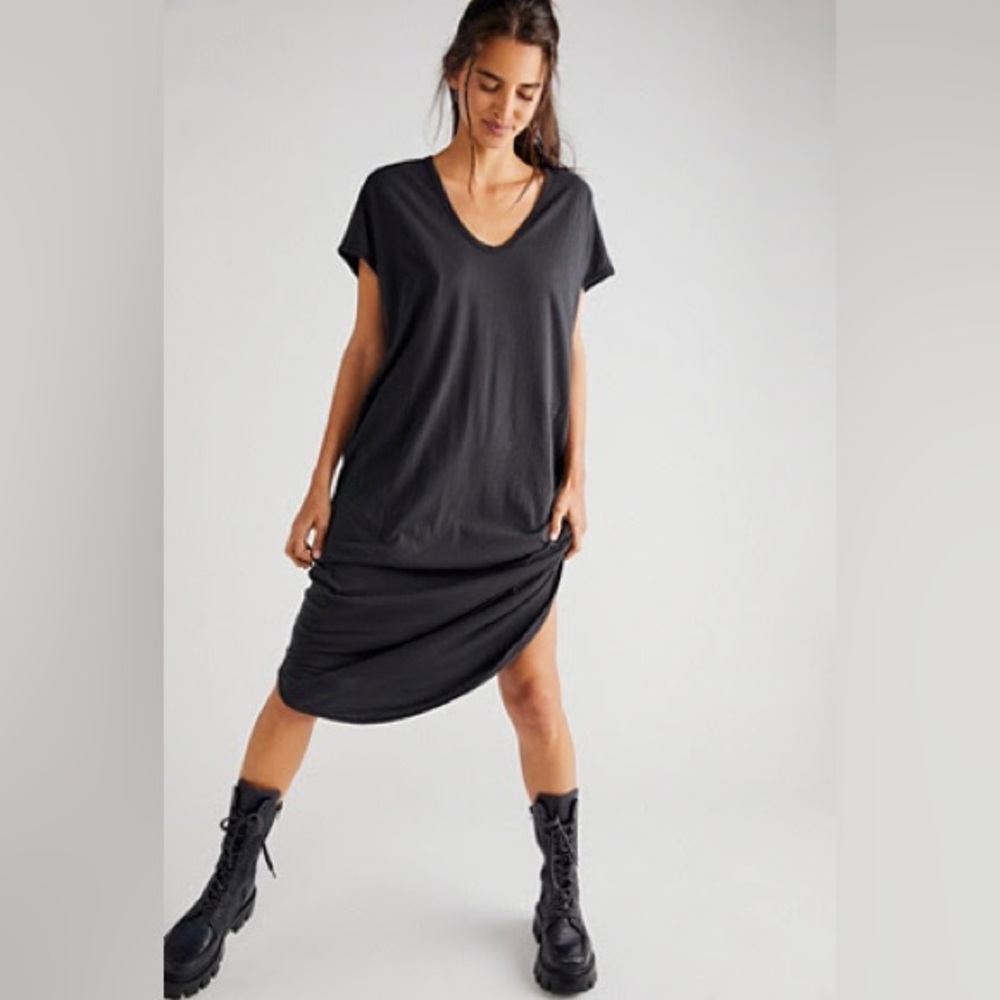 Free People Lotus Midi Dress in Black